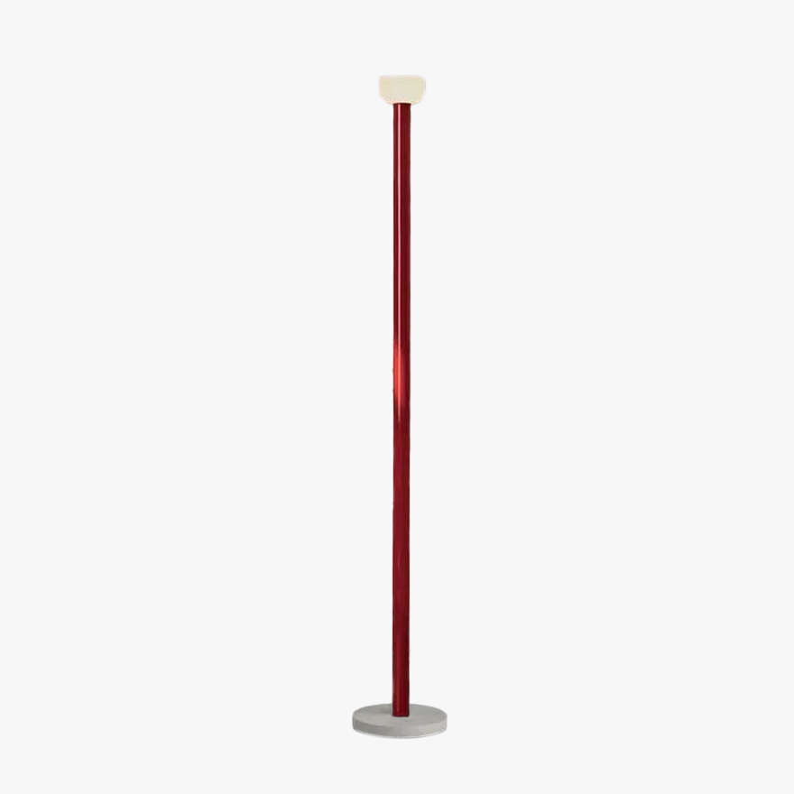 Minimalist Metal And Glass Linear Study Room Floor Lamp, Black/Wine/Red/Yellow