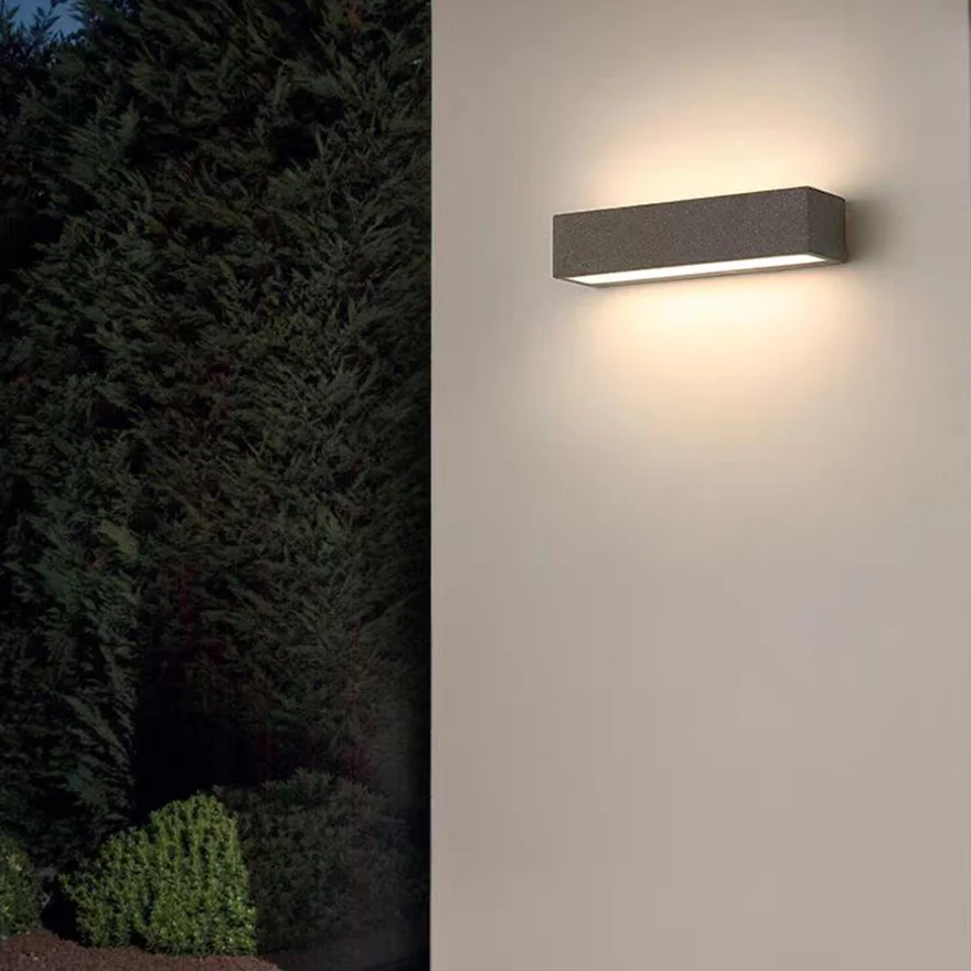 Minimalist Dinas And Acrylic Rectangular Garden Wall Lamps, Black/White