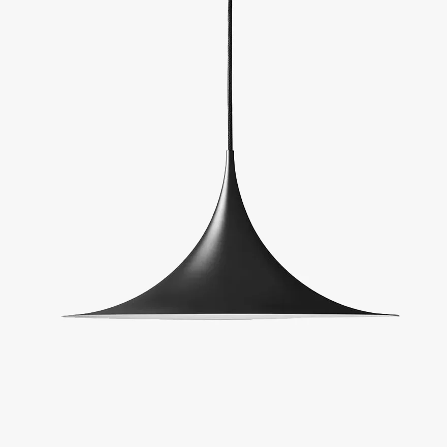 Modern Metal Conical Dining Room Pendant Light, Black/White