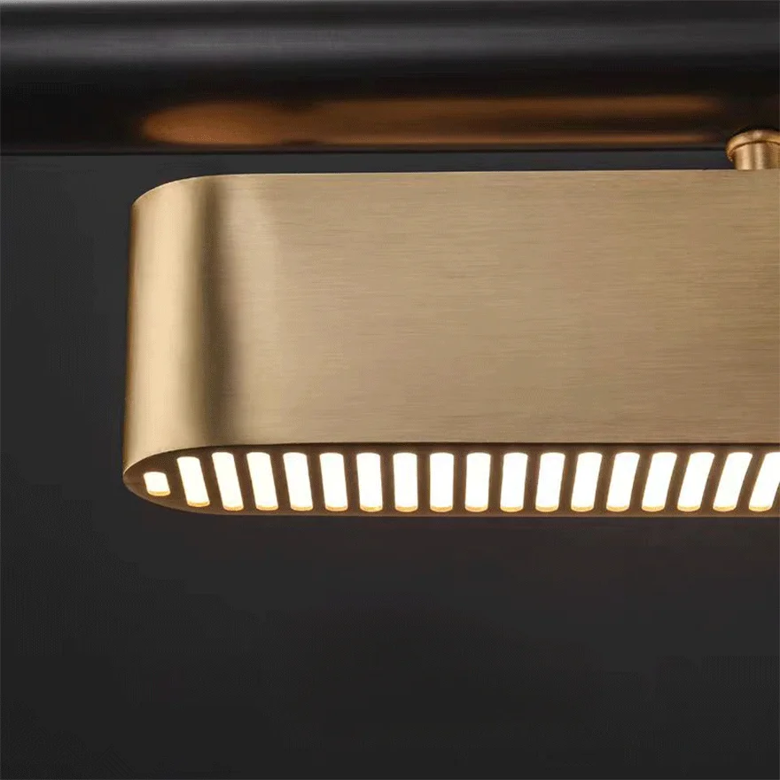 Modern Metal Linear Study Room Pendant Light, Gold