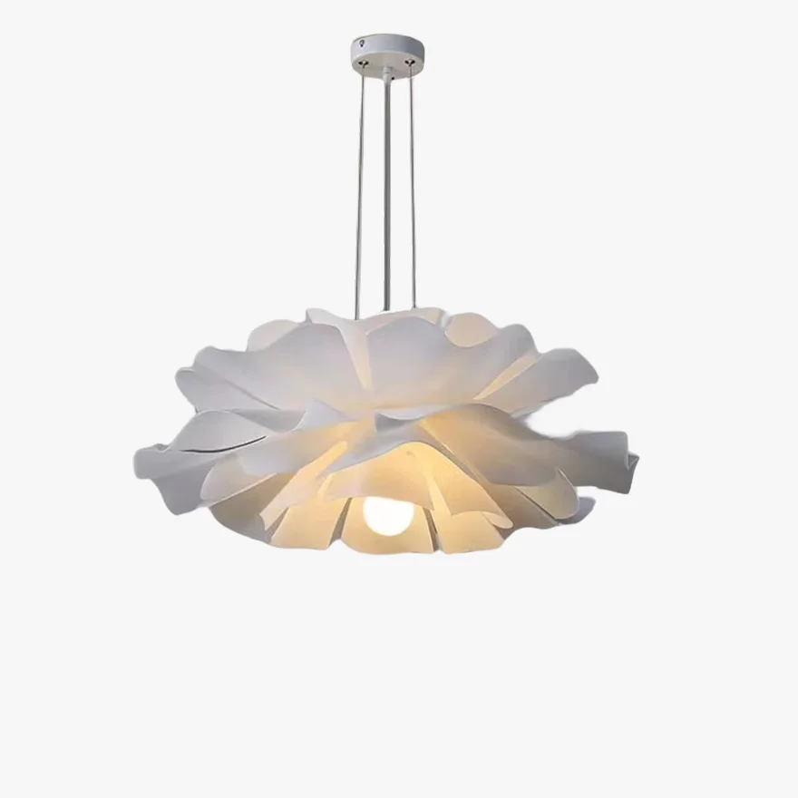 Modern Metal And Acrylic Petal Shaped Bedroom Pendant Light, White