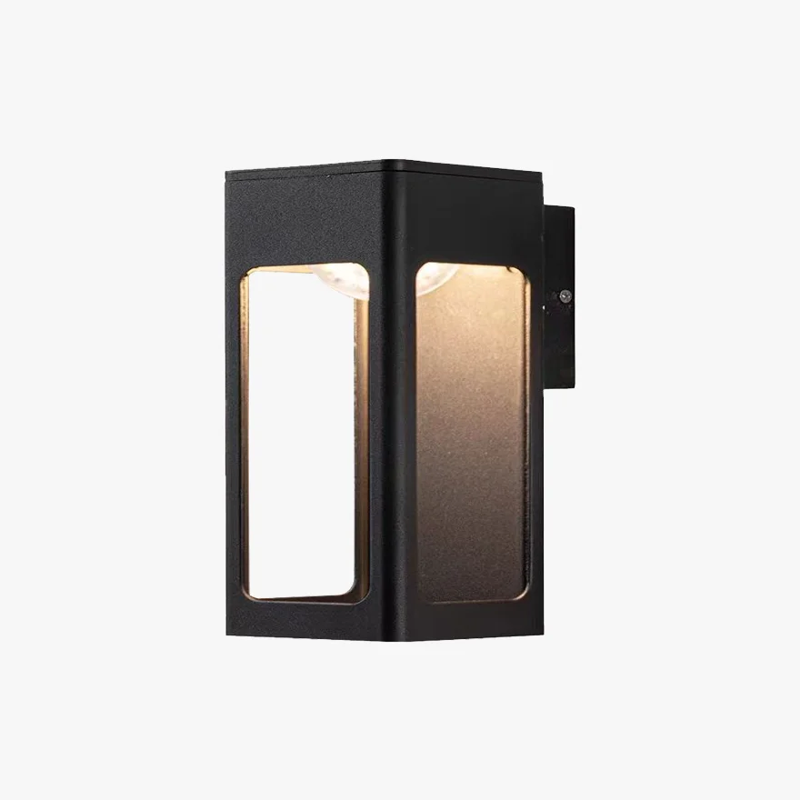 Minimalist Metal Cylindrical Garden Wall Lamp, Black