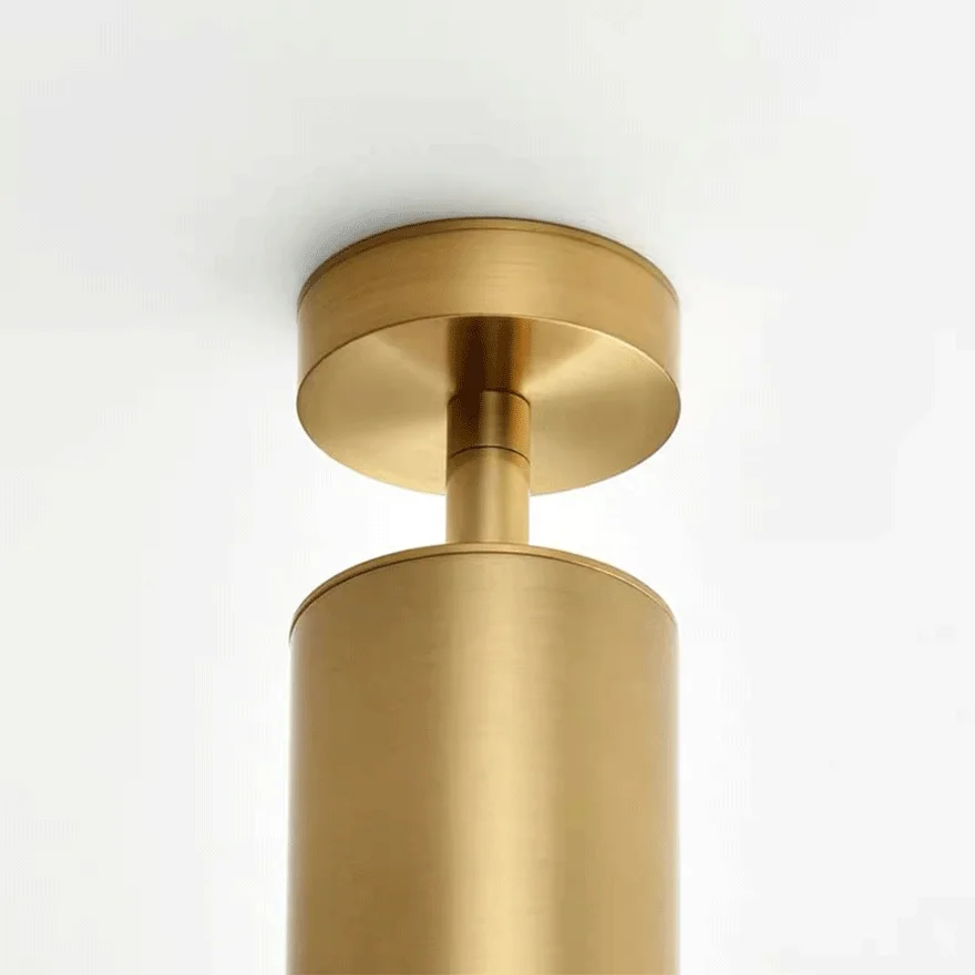 Modern Metal Cylindrical Hallway Ceiling Light, Gold, Trichromatic Light