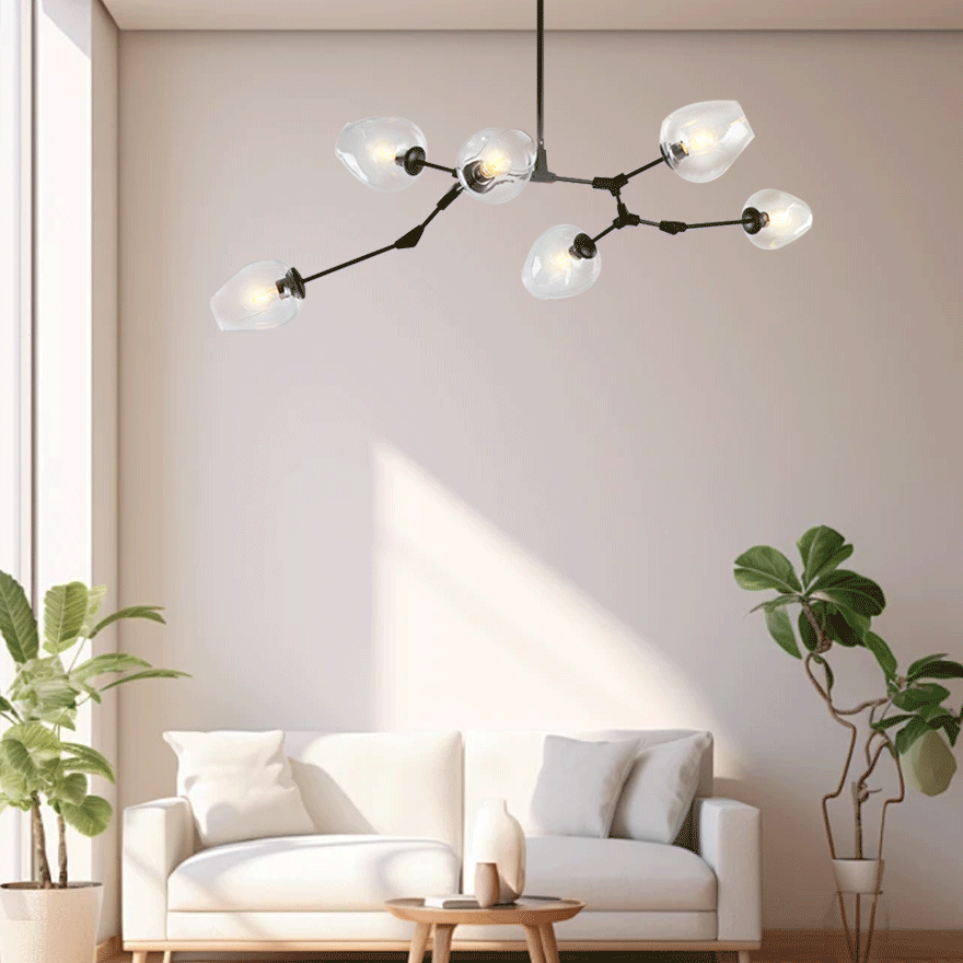 Modern Metal And Glass Bubble Bedroom Pendant Light, 6 Color