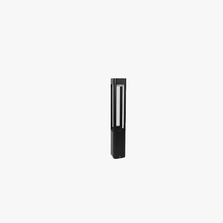 Modern Metal And Acrylic Square Garden Outdoor Pillar Light, Black