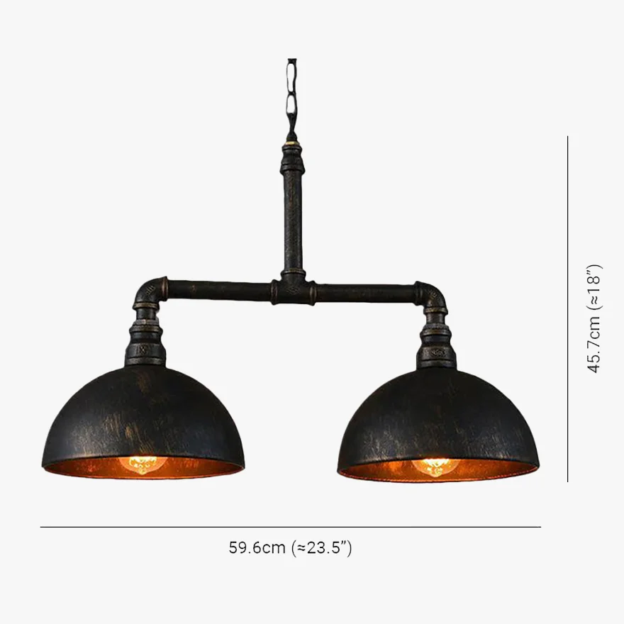 Retro Metal Bowled Kitchen Pendant Light, Black