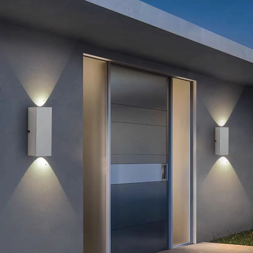 Modern Acrylic Geometric Outdoor Wall Lamp, Beige