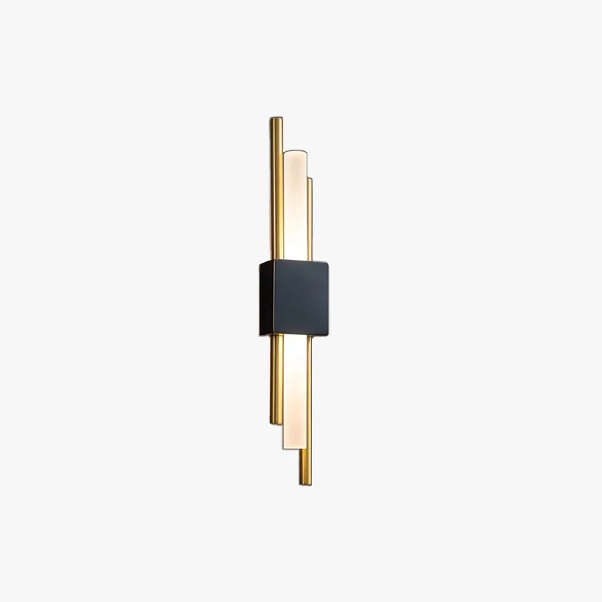 Nordic Metal Linear Bedroom Wall Light, Black/Black-gold/Gold