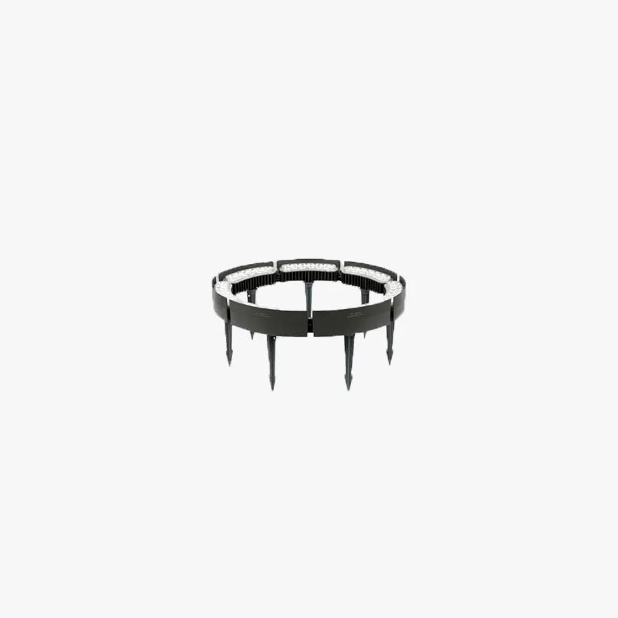 Modern Metal And Glass Ring Terrace Outdoor Pathway Light, Black