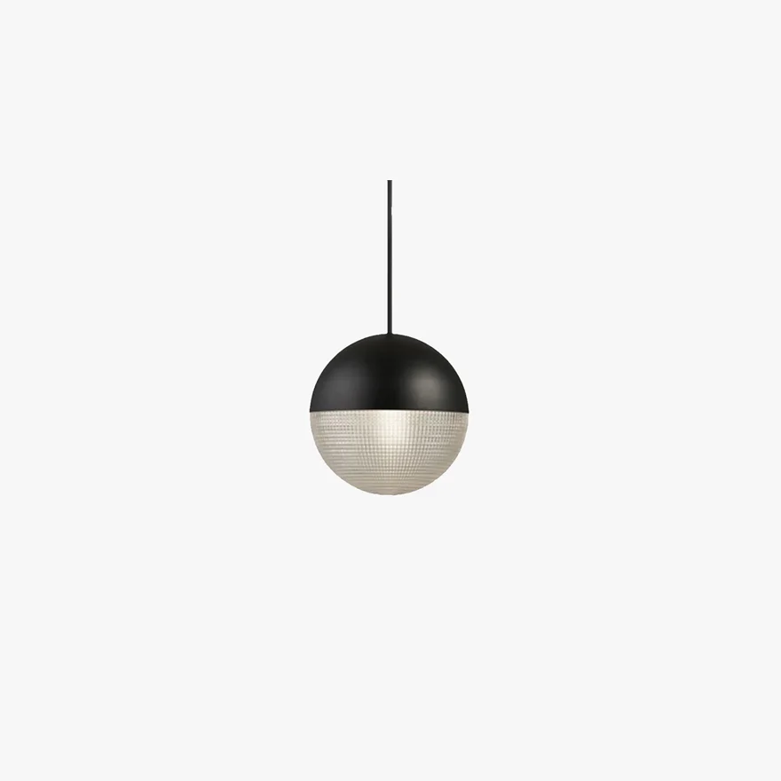 Modern Metal And Glass Ball Dining Room Pendant Light, Black/Gold