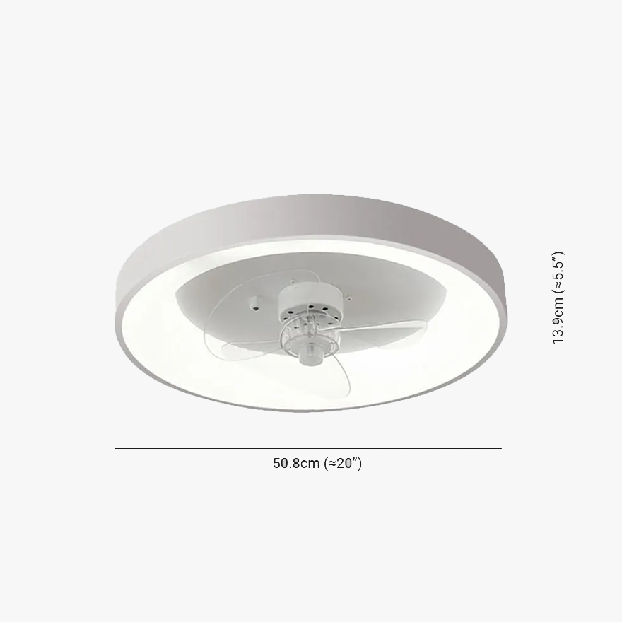 Quinn White Ceiling Fan with Light, DIA 50CM