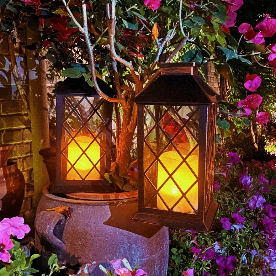 Retro Metal And Acrylic Lantern Courtyard Outdoor Pathway Light, Antique Brass