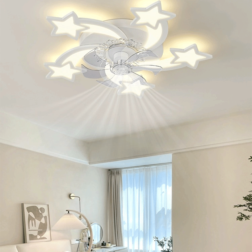 Art Deco Metal And Acrylic Floral Bathroom Ceiling Light, White, Trichromatic Light