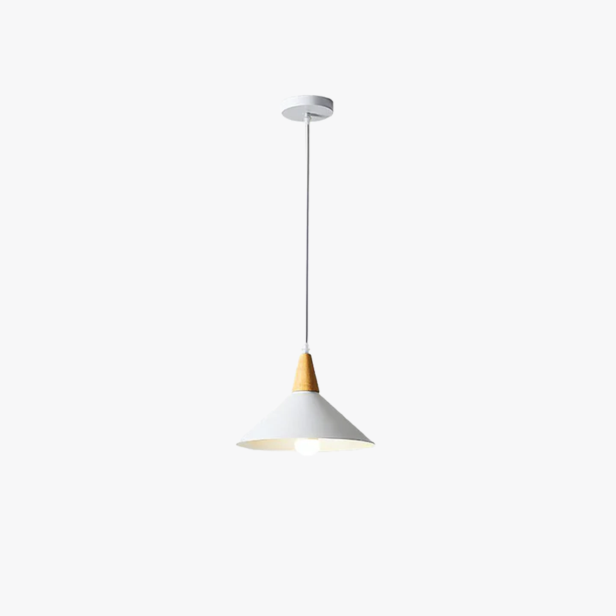 Morandi Metal Conical Dining Room Pendant Light, White