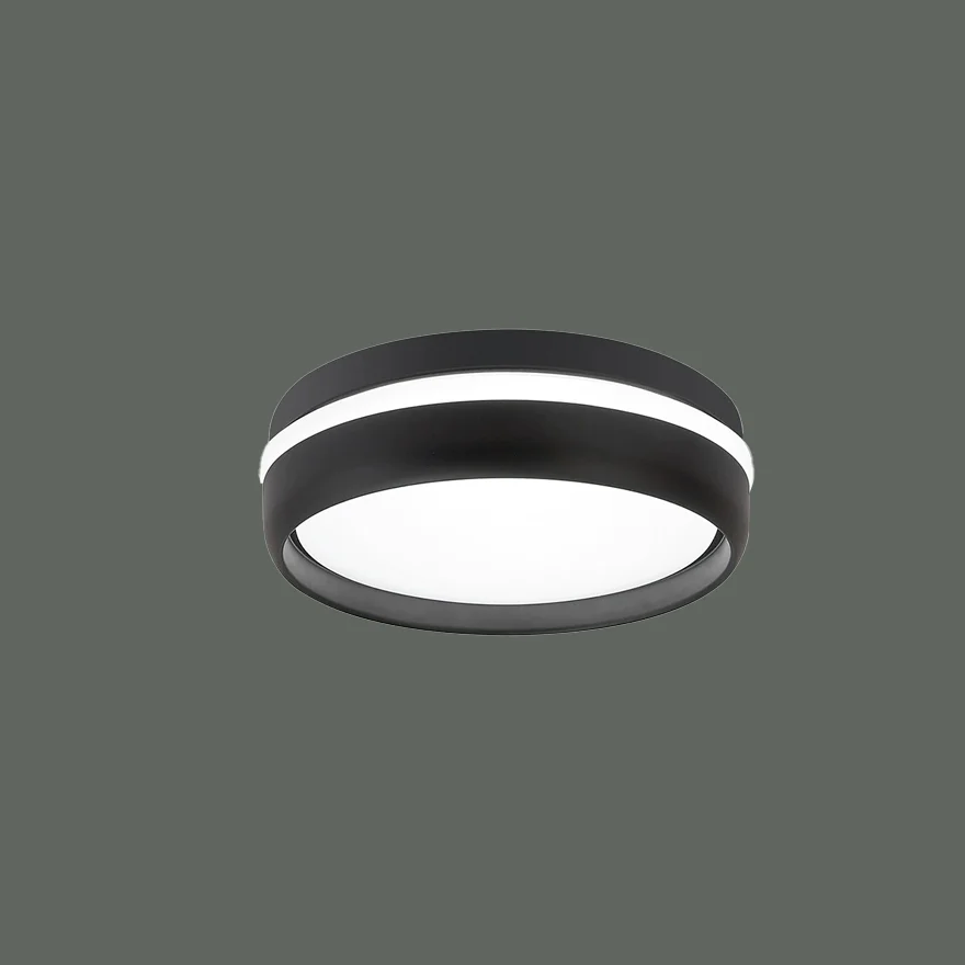 Classical Metal Round Bedroom Ceiling Light, Black/Grey