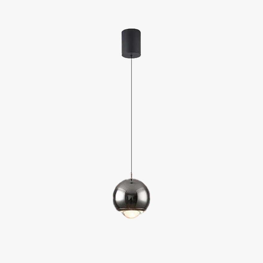 Modern Metal And Acrylic Globular Living Room Pendant Light, 6 Color, Trichromatic Light