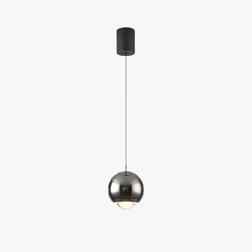 Modern Metal And Acrylic Globular Living Room Pendant Light, 6 Color, Trichromatic Light