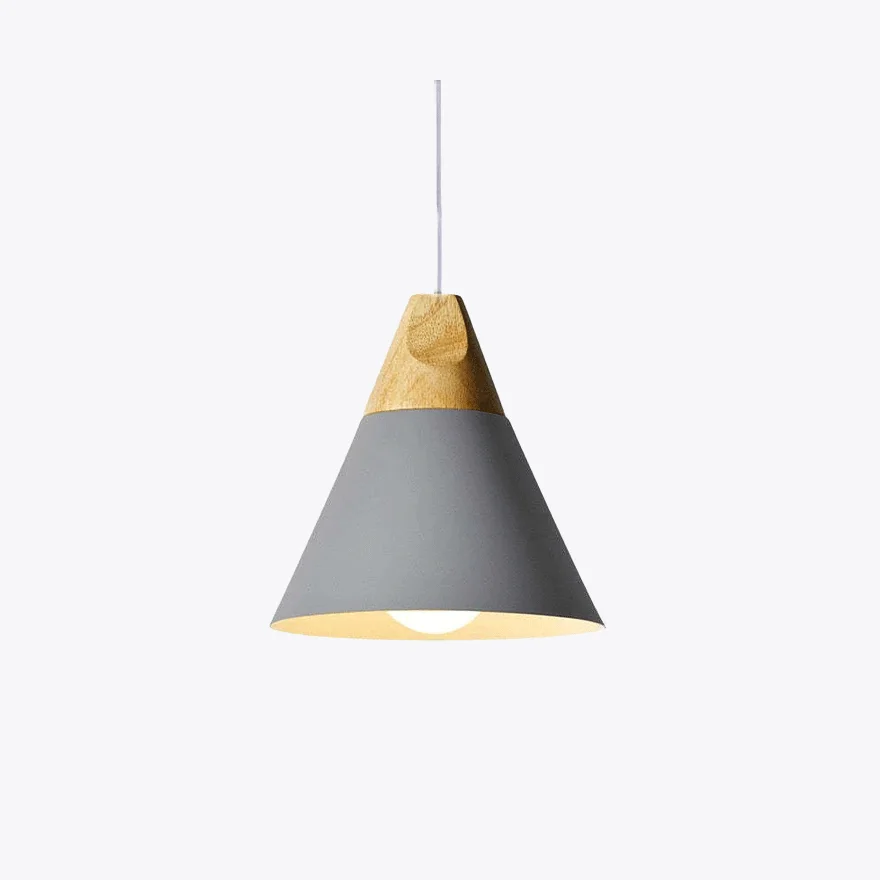 Morandi Metal And Wooden Geometric Kitchen Pendant Light, 6 Color