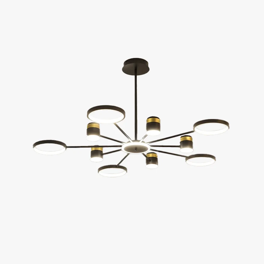 Modern Metal And Silicagel Geometric Bedroom Pendant Light, Black gold