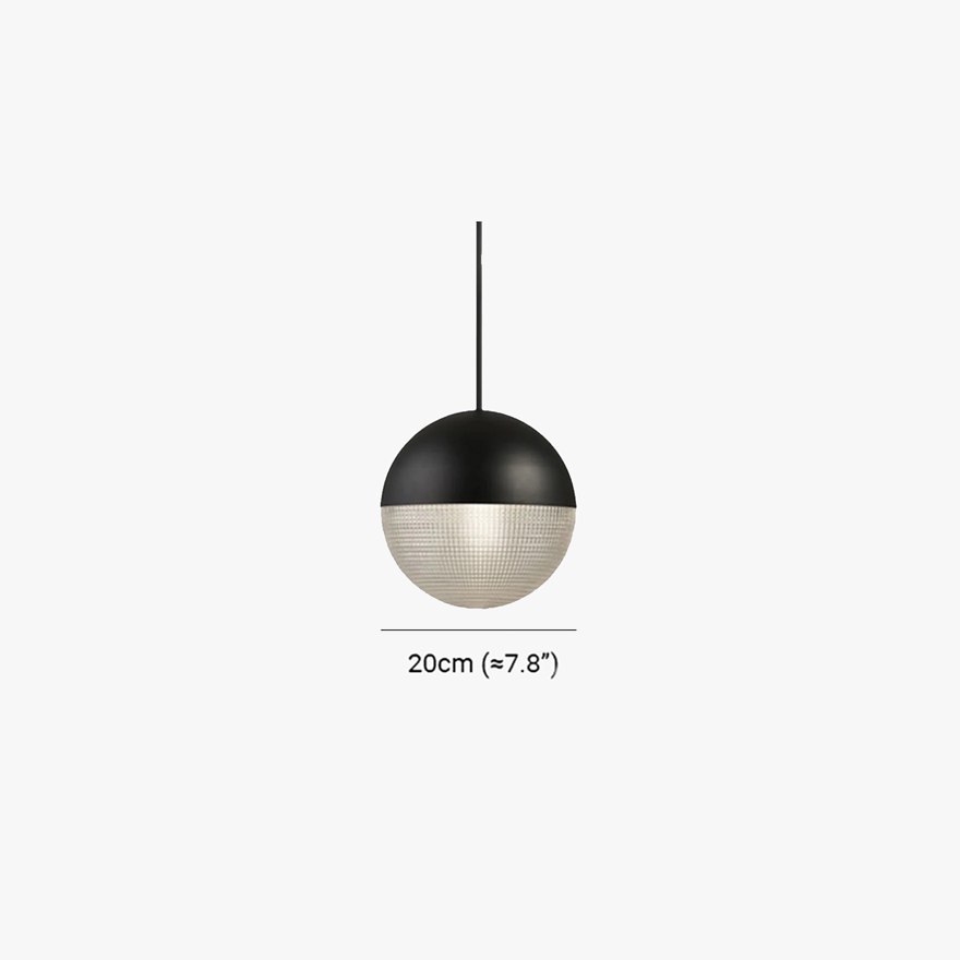 Modern Metal And Glass Ball Dining Room Pendant Light, Black/Gold