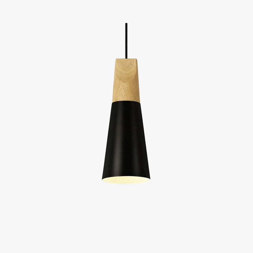 Morandi Metal And Wooden Geometric Kitchen Pendant Light, 6 Color