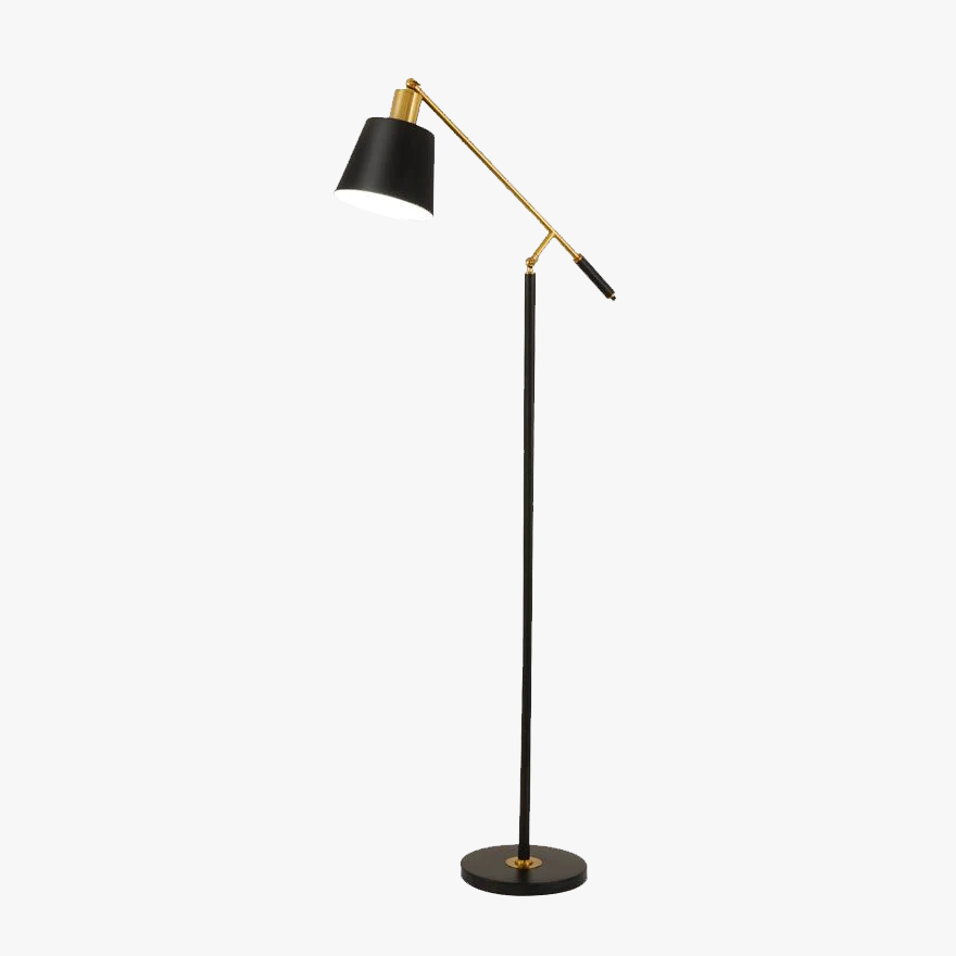 Minimalist Metal Geometric Bedroom Floor Lamp, Black