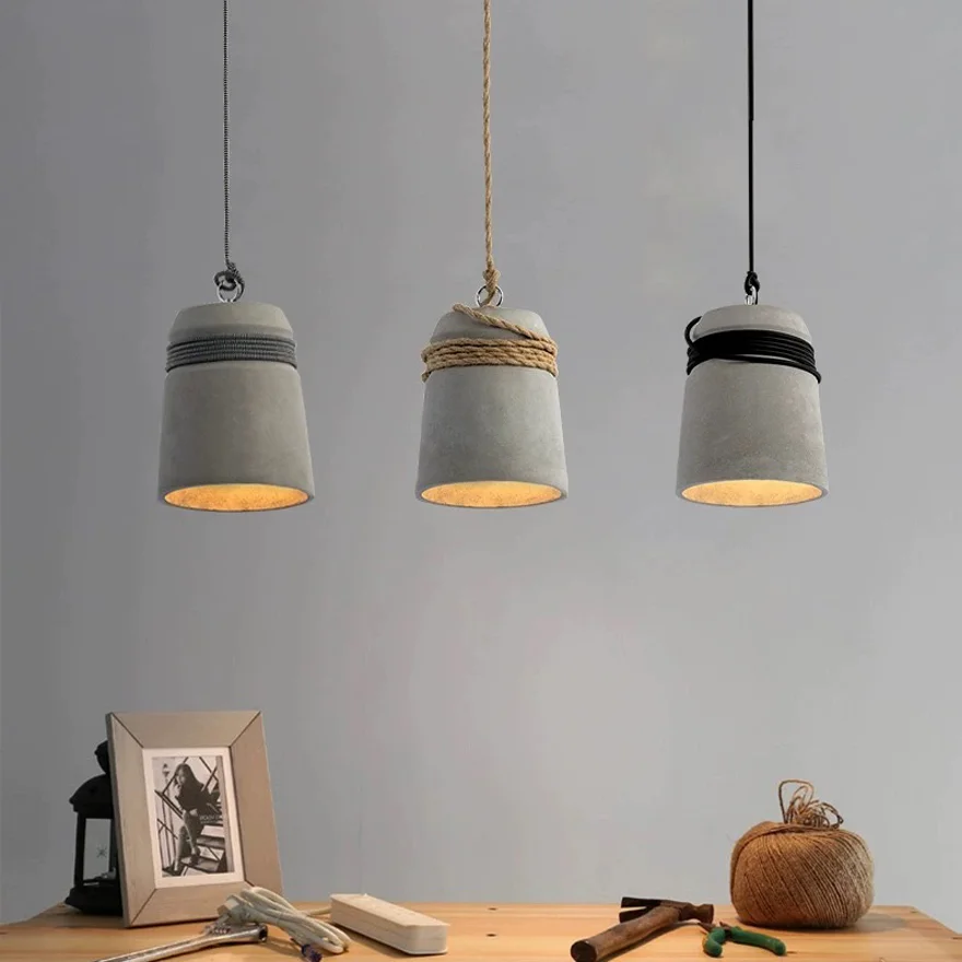 Industrial Cement Arched Kitchen Pendant Light, Grey