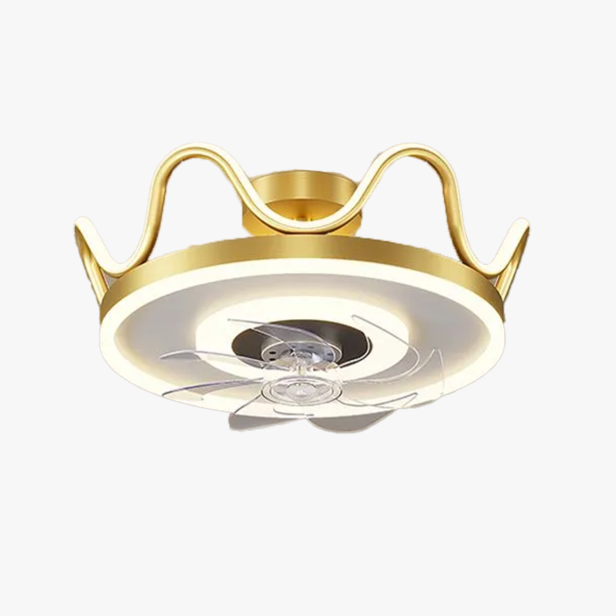 Modern Metal And Acrylic Circle  Crown Dining Room Ceiling Light, Black/Gold