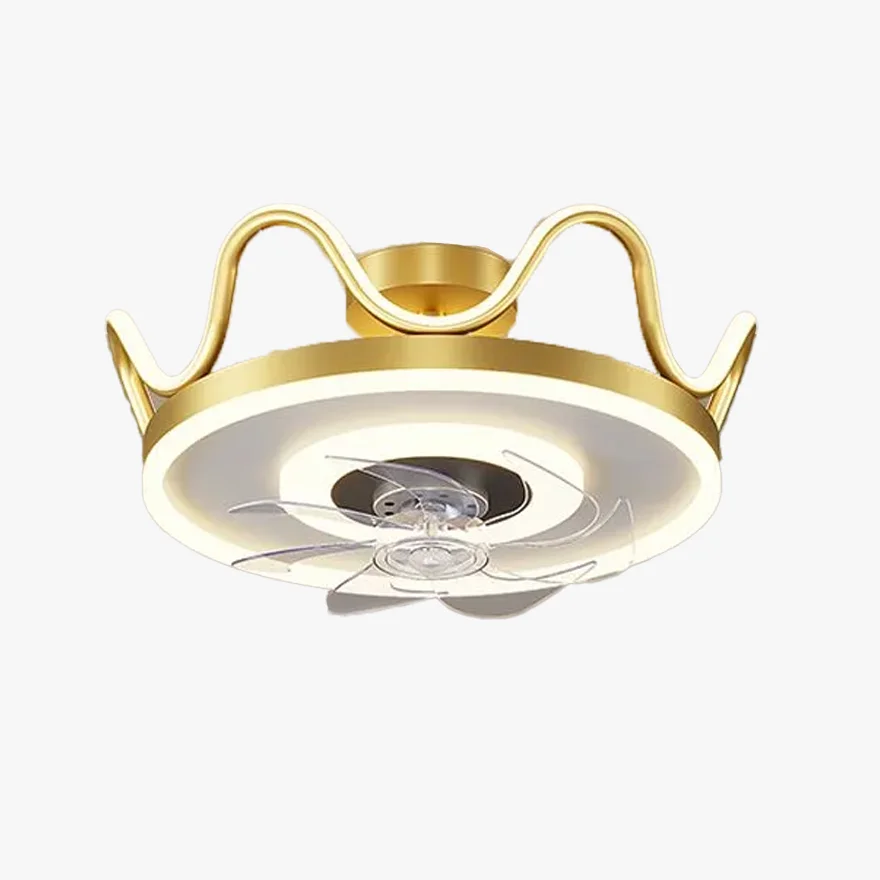 Modern Metal And Acrylic Circle  Crown Dining Room Ceiling Light, Black/Gold