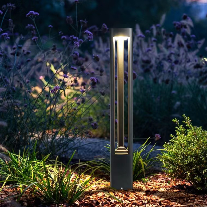 Minimalist Metal And Acrylic Cylindrical Outdoor Path Light, Black