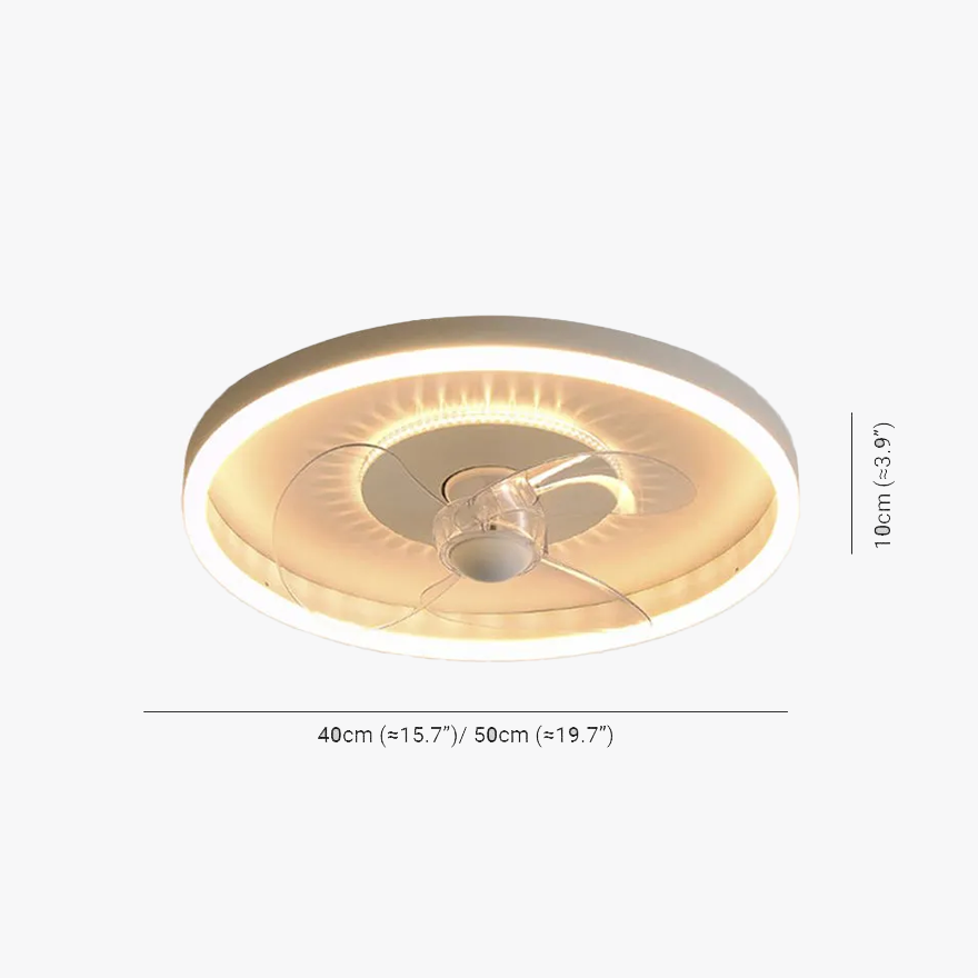 Quinn White Double-light Ceiling Fan with Light, DIA 40/50CM