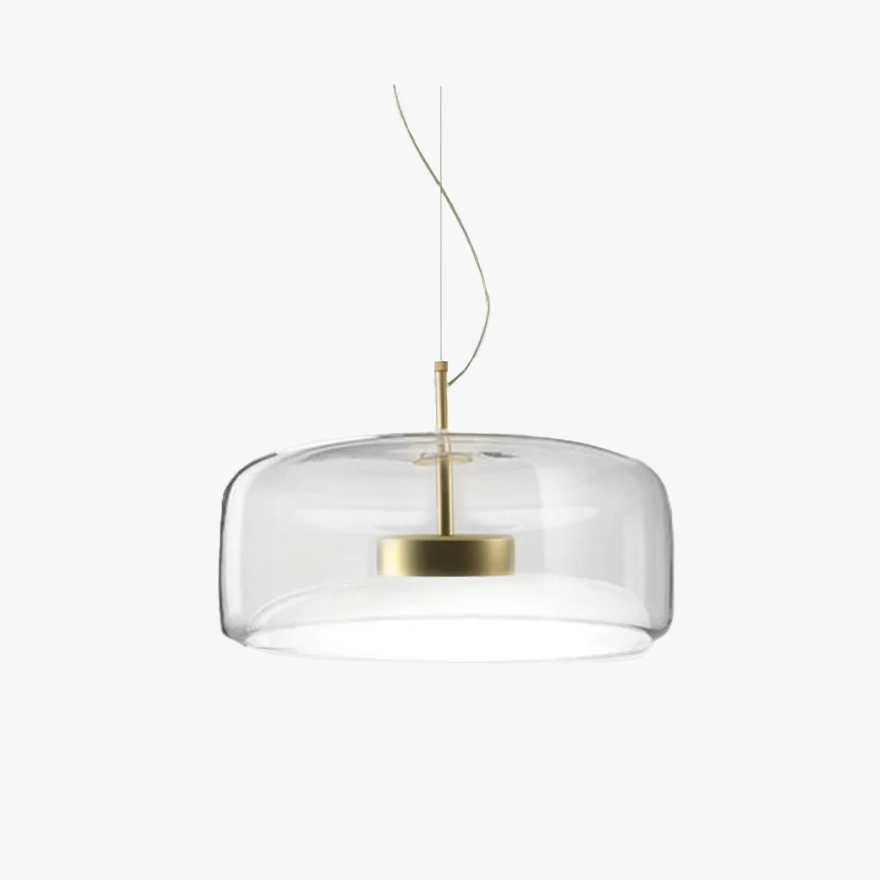 Classical Metal And Glass Drum Living room Pendant Light, Amber/Clear/Smoky Grey, Adjustable