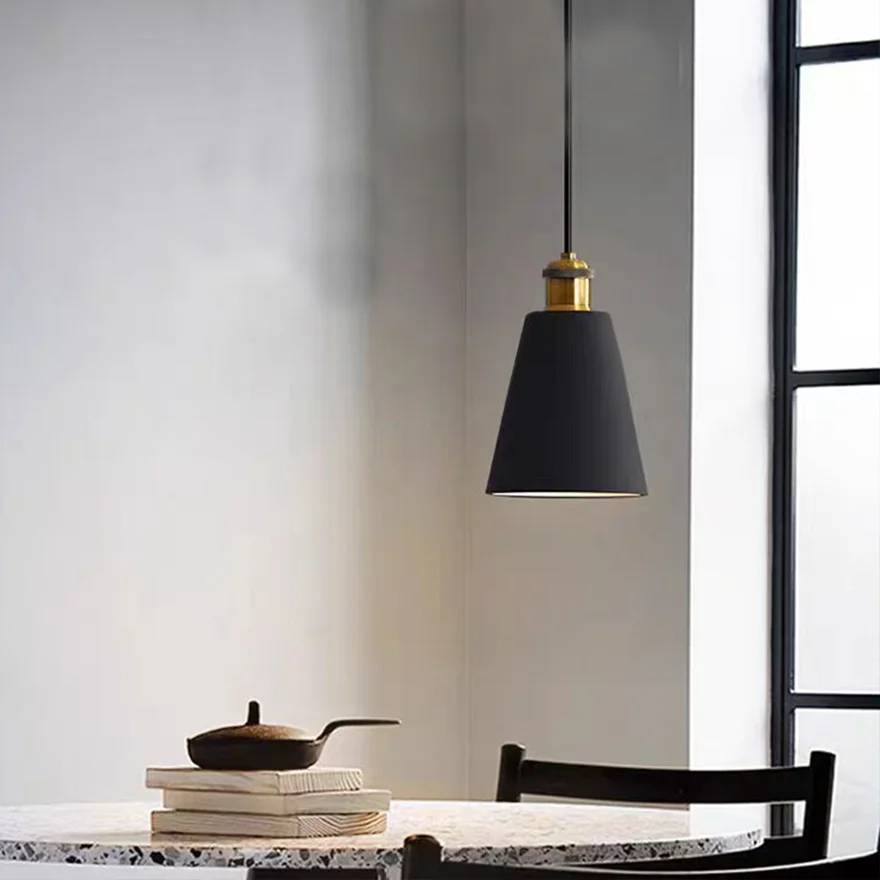 Morandi Metal And Resin Geometric Dining Room Pendant Light, Black/Grey/Orange/White