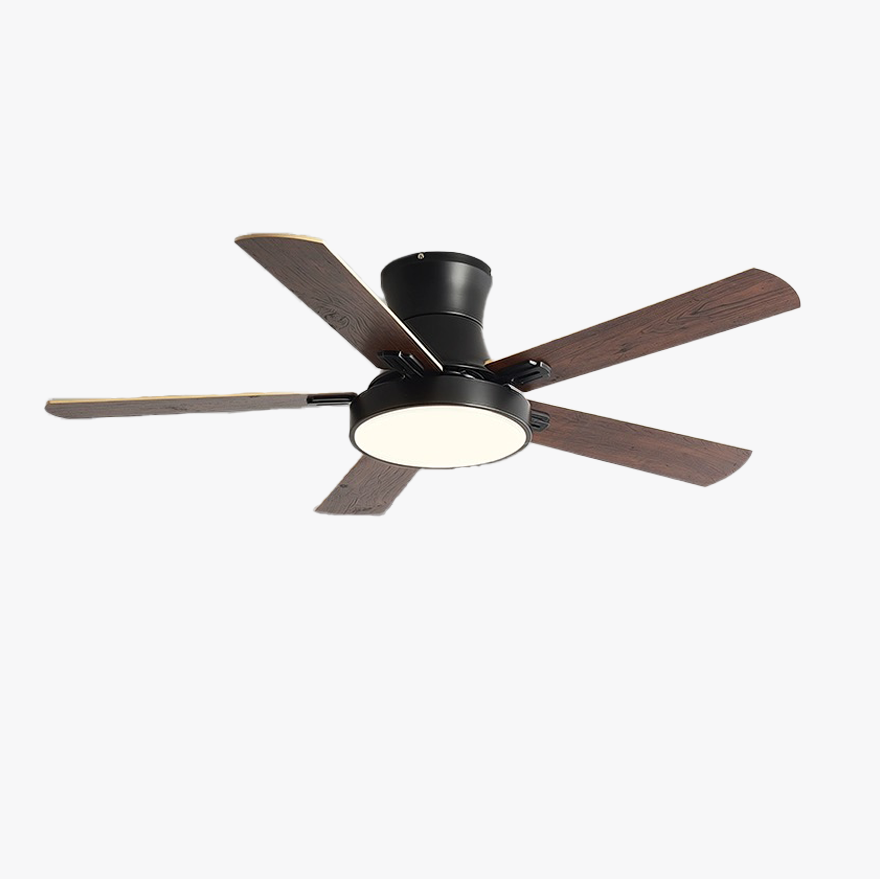 Modern Metal And Acrylic Round Study Room Ceiling Fan with Light, White/Black/Grey