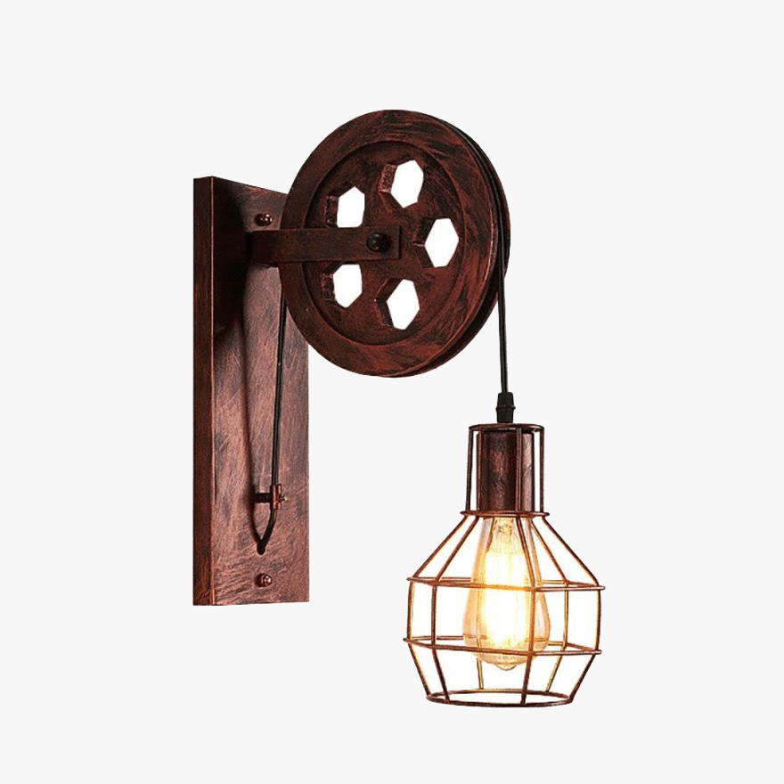 Retro Metal Bottle Bedroom Wall Lamp, Black