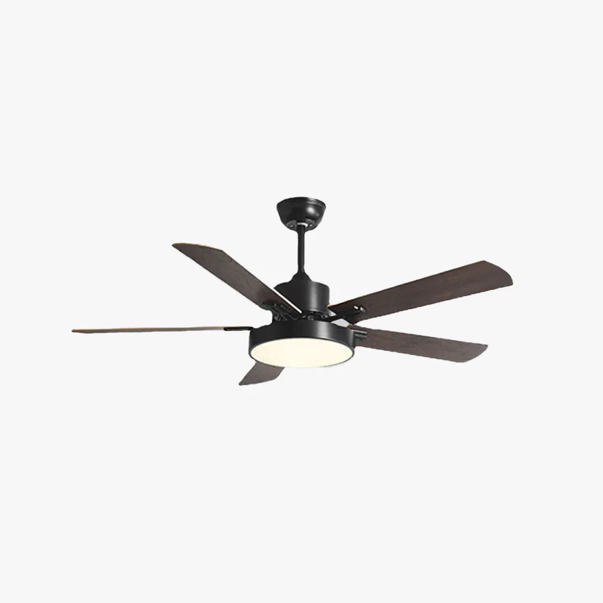 Morandi Metal And Acrylic Round Bedroom  Ceiling Fan with Light, Black/Blue/Grey/White, Trichromatic Light