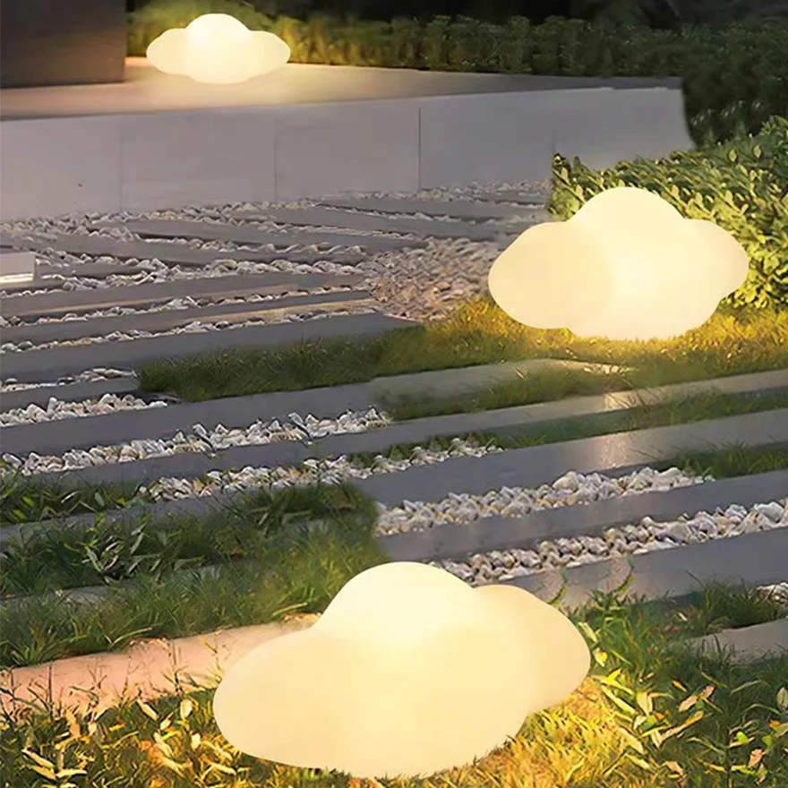 Decorative Acrylic Cloud Outdoor Ground Light, White