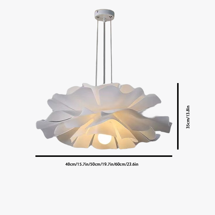 Modern Metal And Acrylic Petal Shaped Bedroom Pendant Light, White