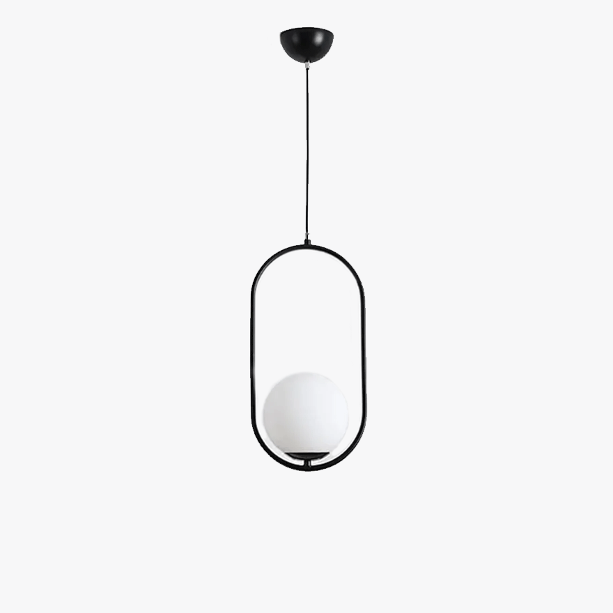 Modern Metal And Acylic Glass Ball Living Room Pendant Light, Black/Gold