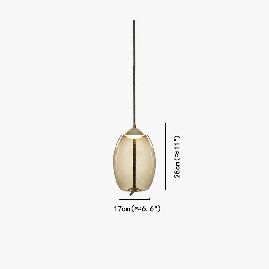 Contemporary Glass Geometric Living Room Pendant Light, Amber/Smoke Gray