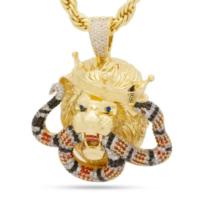 Royal Lion and King Snake Necklace