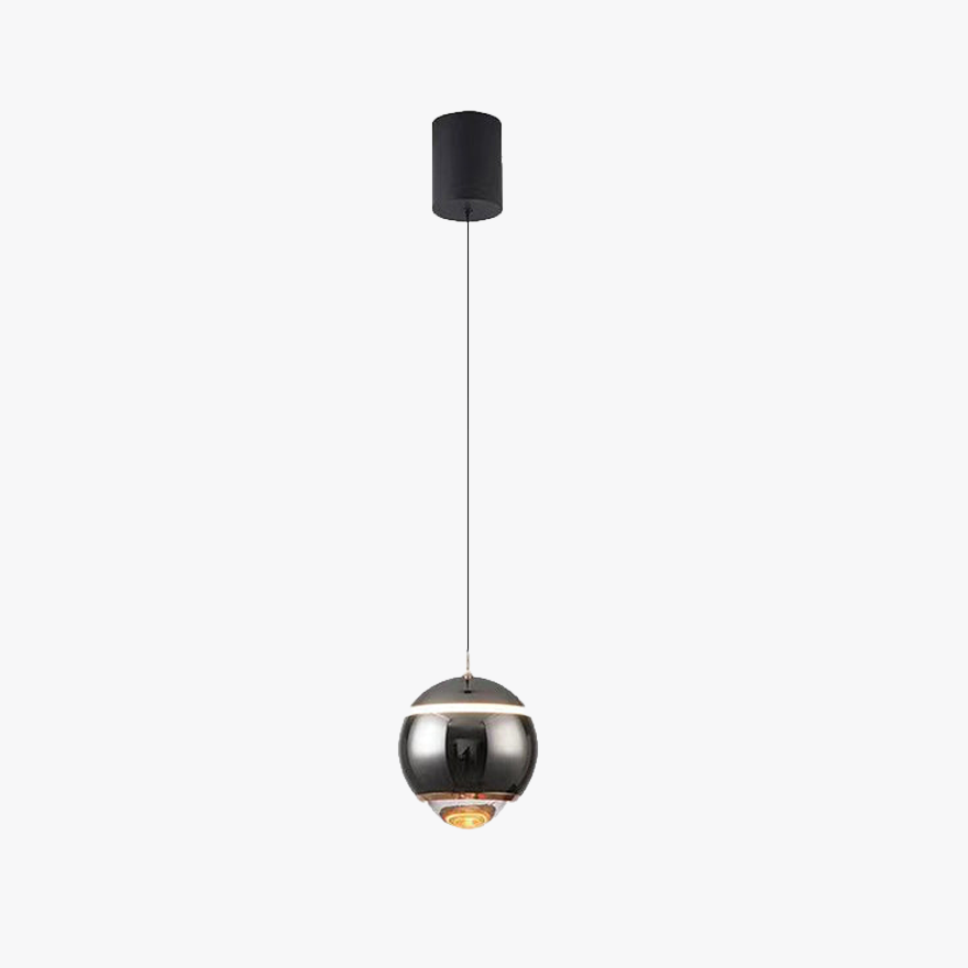 Modern Metal And Acrylic Globular Living Room Pendant Light, 6 Color, Trichromatic Light