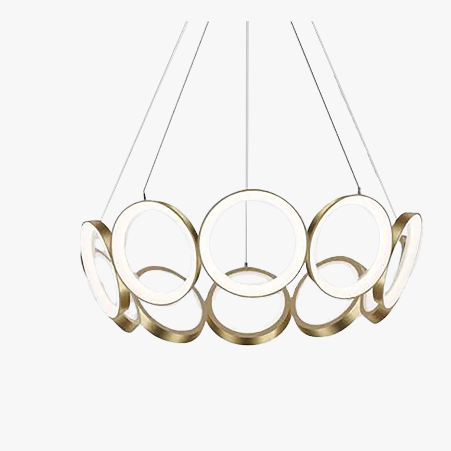 Unusual Metal Ring Kitchen Pendant Light, Gold