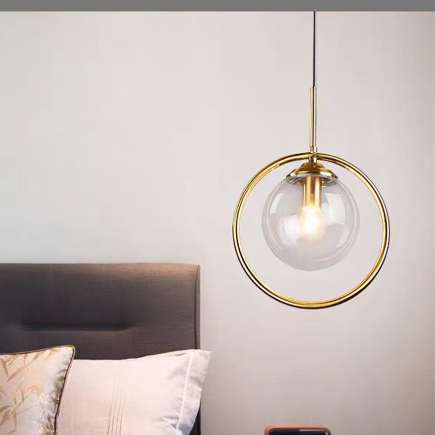 Modern Metal And Glass Bubble Dinning Room Pendant Light, Cognac/Grey/Clear