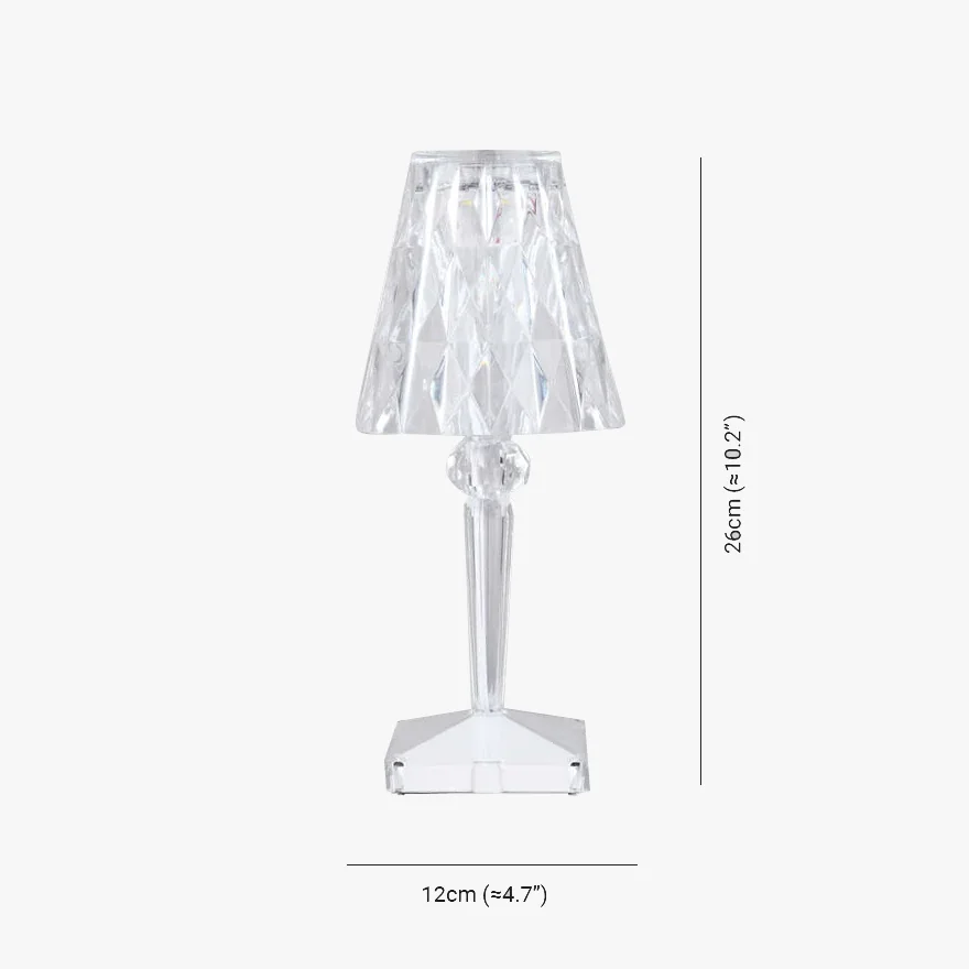 Baroque Acrylic Hooded Living Room Table Lamp, Clear | Liiffy