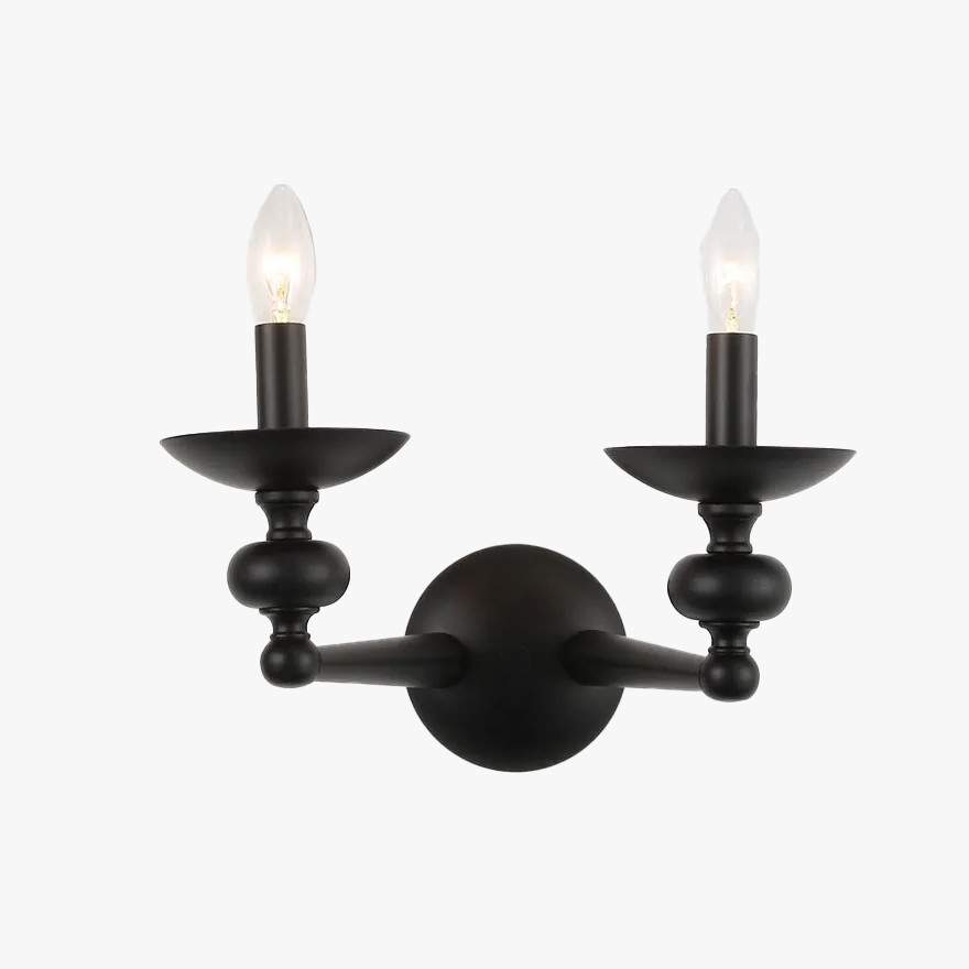 Vintage Metal And Glass Candle Bedroom Chandelier Pendant Light, Black