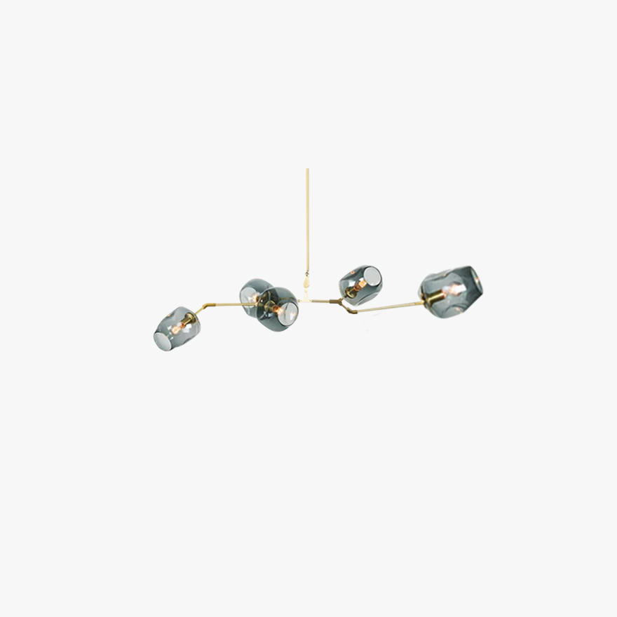 Modern Metal And Glass Bubble Bedroom Pendant Light, 6 Color