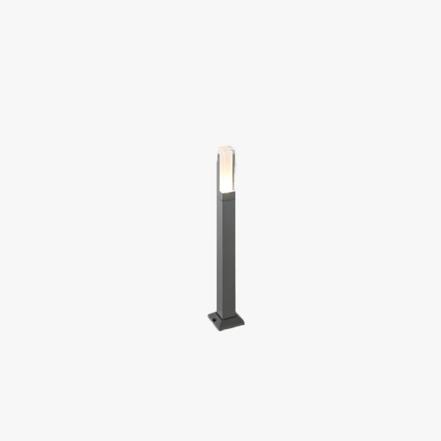 Minimalist Metal And Acrylic Square Garden Outdoor Pillar Light, Black