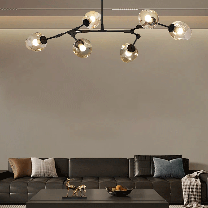 Modern Metal And Glass Bubble Bedroom Pendant Light, 6 Color