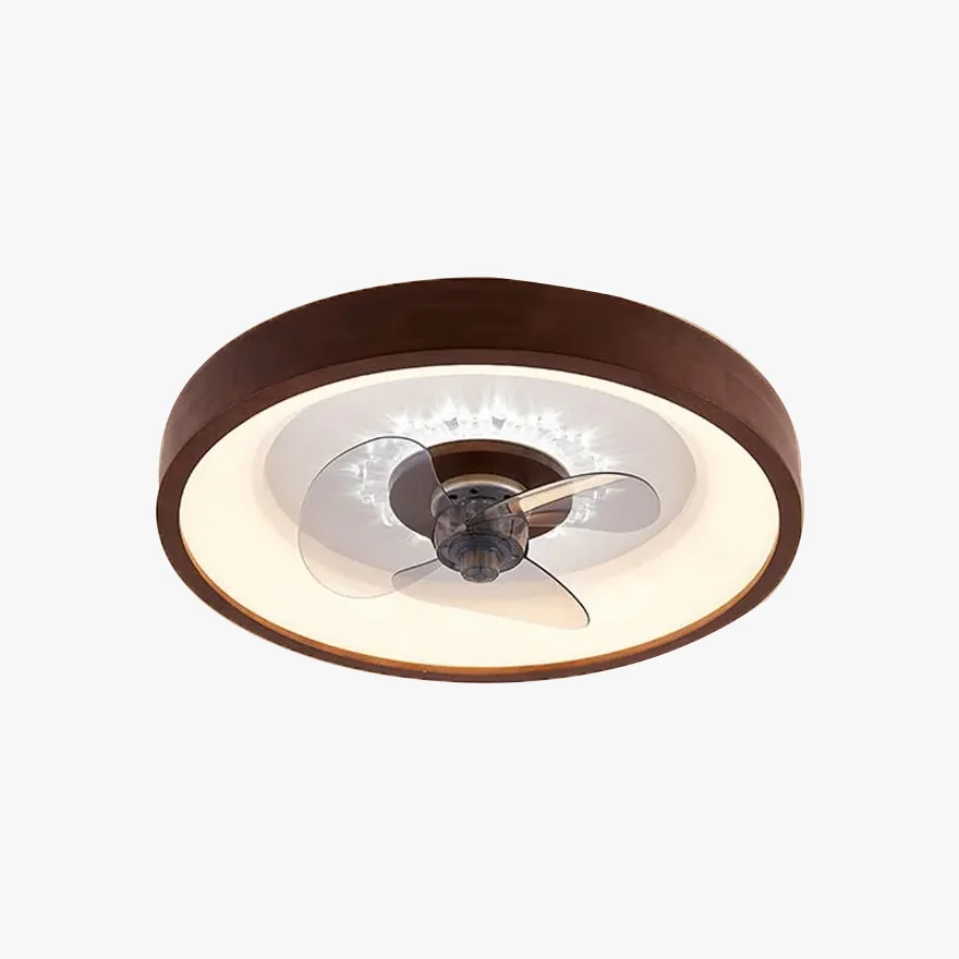 Modern Wooden And Acrylic Round Living Room Ceiling Light, Natural Wood/Walnut